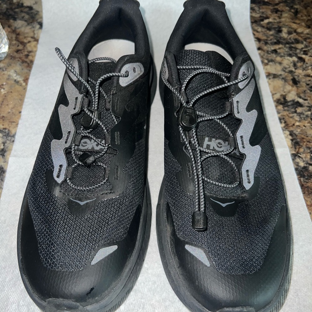 Hoka Black and Gray Running Shoes